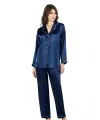 Arias Closet Lacivert İkili Saten Gecelik Pijama Takımı 7647