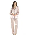 Arias Closet Pudra İkili Saten Gecelik Pijama Takımı 7647