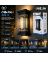 Ars-348952 ( Ip66 ) ( 50.000 Saat Led Ömrü ) ( 22w ) Osmanlı Led Aplik Duvar Lambası*30
