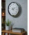 Asil Motif Krom 40 Cm Metal Duvar Saati