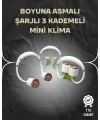 Asılabilir Mini Boyun Fanı | 1000mah Şarjlı, Turbo Güçlü Rüzgar
