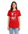 Atatürk Baskılı Tişört Kısa Kollu Bisiklet Yaka  T-Shirt - Kırmızı