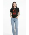 Atatürk Baskılı Tişört Kısa Kollu Bisiklet Yaka  T-Shirt - Siyah