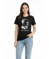 Atatürk Baskılı Tişört Kısa Kollu Bisiklet Yaka T-Shirt - Siyah