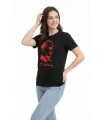 Atatürk Baskılı Tişört Kısa Kollu Bisiklet Yaka  T-Shirt - Siyah