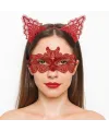 Ateş Kırmızısı Dantel Taç ve Maske Seti 10 No - Maskeli Balo & Özel Gün Seti