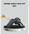 Aux Bluetooth Adaptör Ve 38w Hızlı Araç Şarj Cihazı Seti
