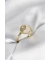 Ay Yıldız Model Gold Renk Zirkon Taşlı Kadın Yüzük