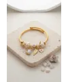 Ay Yıldız ve Kalp Model Beyaz Charmlı Kadın Bileklik