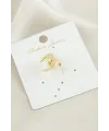 Ay Yıldız Zirkon Taşlı Lüks Çelik Kıkırdak Küpe