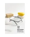 Ayaklı Sabunluk – Su Giderli, Şeffaf Tasarım, 12 x 9 cm, Tezgah Üstü Kullanım