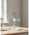 Ayarlanabilir Ergonomik Katlanabilir Masaüstü Telefon Tutucu Beyaz