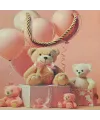 Ayıcık Desenli Pembe Büyük Boy Karton Hediye Çantası