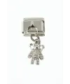 Ayıcık Zirkon Taşlı Sallatılı Çelik Charm