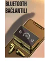 Aynalı Bluetooth Kulaklık Telefon Standlı Dijital Göstergeli