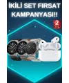 Aynalı Bluetooth Kulaklık Yeni Nesil Akıllı Saat Titreşimli Nabız Ölçer Spor Modları