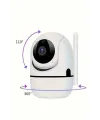 Baby Kamera Kablosuz 720p Beyaz 360 Derece Wifi Kamera Full Hd 1080p