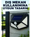 Bahçe Balkon Garaj Ve Girişler İçin Güneş Enerjili Hareket Sensörlü Led Duvar Lambası