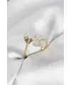 Balık Kuyruğu Model Gold Renk Zirkon Taşlı Kadın Yüzük