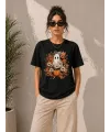 Balkabağı Hayalet Baskılı Tişört Kısa Kol Yazlık T-Shirt - Siyah