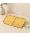 Bambu Ahşap 2 Bölmeli Dikdörtgen Mini Tepsi - 12x23.4 cm