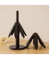 Bambu Ahşap Katlanır Nihale 20 cm - Standlı, Yaprak Desenli (2li)