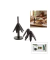 Bambu Ahşap Katlanır Nihale 20 cm - Standlı, Yaprak Desenli (2li)