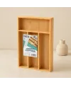 Bambu Çekmece Kaşıklık 22.4x33 cm - 4 Bölmeli Çok Amaçlı Organizer