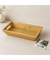 Bambu Dikdörtgen Sunum Tepsisi 16x30x4.5 cm (Çift Kulplu)