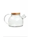 Bambu Kapaklı Borosilikat Cam Demlik 1000ml Royaleks-CM-2000