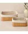 Bambu Kenarlı Organizer Sepet 2li (19x27x10 & 15x24x8 cm)
