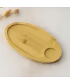 Bambu Oval 2 Bölmeli Mini Servis Tepsisi 25x14x1.4 cm