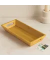 Bambu Sunum Tepsisi 16x35x4.5 cm (Çift Kulplu)