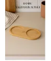 Bambu Yağdanlık Altlığı Çift Yuvalı 9x19 Cm