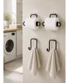 Banyo Ve Mutfak İçin 4 Parça Set 2 Adet Kağıtlık 2 Adet Havlu Askısı