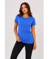 Basic Bisiklet Yaka Yazlık Slim Fit T-Shirt - Mavi - Hardal Sarısı