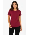 Basic Tişört Bisiklet Yaka Kısa Kol Günlük Yazlık Slim Fit T-Shirt - Bordo