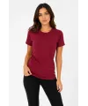 Basic Tişört Bisiklet Yaka Kısa Kol Günlük Yazlık Slim Fit T-Shirt - Bordo