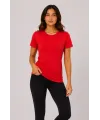 Basic Tişört Bisiklet Yaka Kısa Kol Günlük Yazlık Slim Fit T-Shirt - Kırmızı