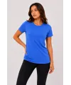 Basic Tişört Bisiklet Yaka Kısa Kol Günlük Yazlık Slim Fit T-Shirt - Mavi