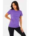 Basic Tişört Bisiklet Yaka Kısa Kol Günlük Yazlık Slim Fit T-Shirt - Mor