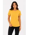 Basic Tişört Bisiklet Yaka Kısa Kol Günlük Yazlık Slim Fit T-Shirt - Sarı