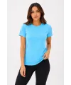 Basic Tişört Bisiklet Yaka Kısa Kol Günlük Yazlık Slim Fit T-Shirt - Turkuaz