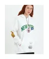 Baskılı Kapüşonlu Sweatshirt - Beyaz