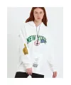 Baskılı Kapüşonlu Sweatshirt - Beyaz