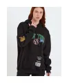 Baskılı Kapüşonlu Sweatshirt - Siyah