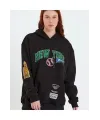Baskılı Kapüşonlu Sweatshirt - Siyah