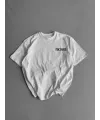 Baskılı Oversize Bisiklet Yaka T-shirt - Beyaz