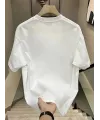 Baskılı Oversize Bisiklet Yaka T-shirt - Beyaz