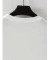 Baskılı Oversize Bisiklet Yaka T-shirt - Beyaz